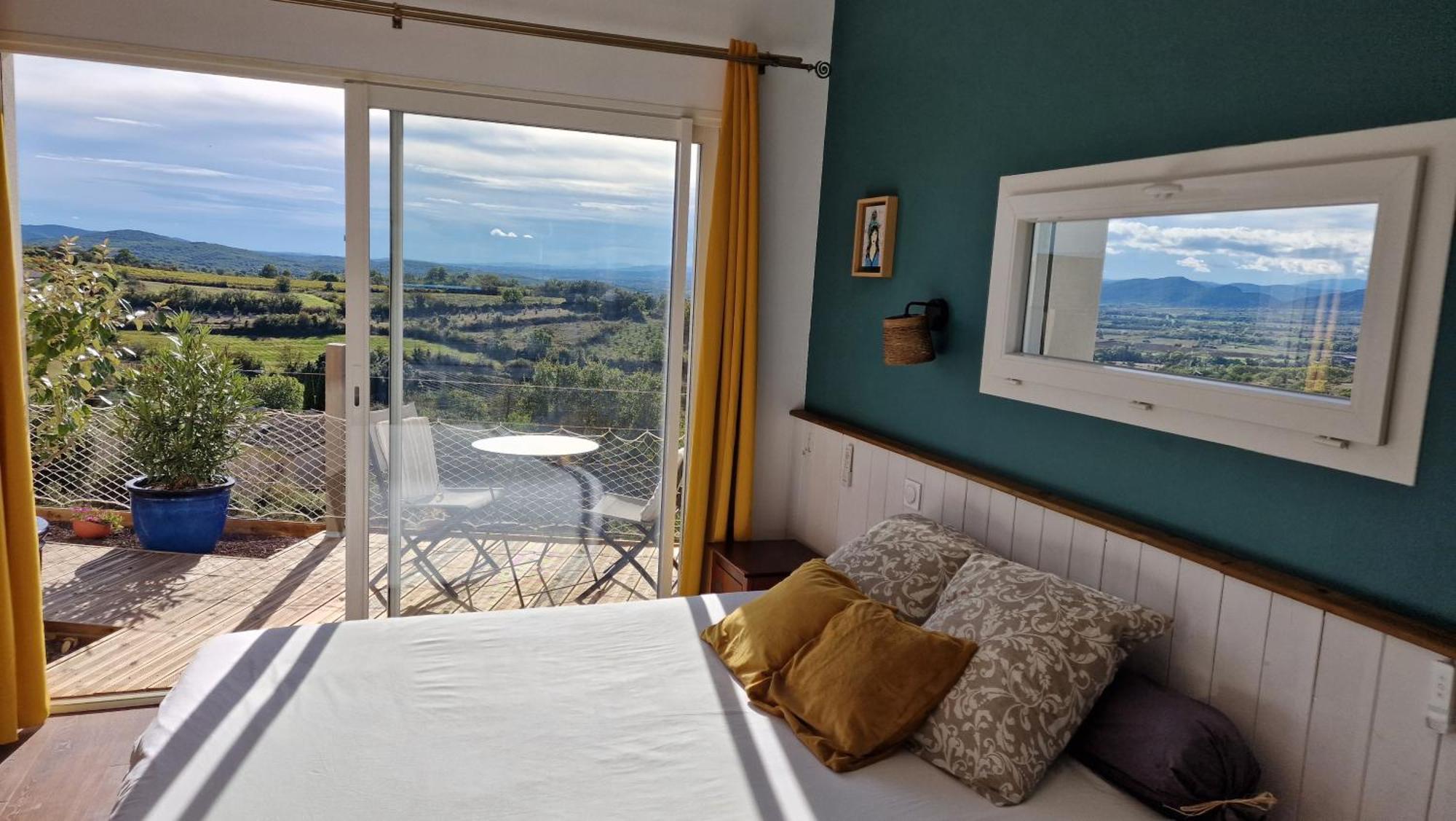 Reve D'Escapade Chambre Avec Vue Sublime Sur Les Cevennes Ardechoises Barjac  Eksteriør billede