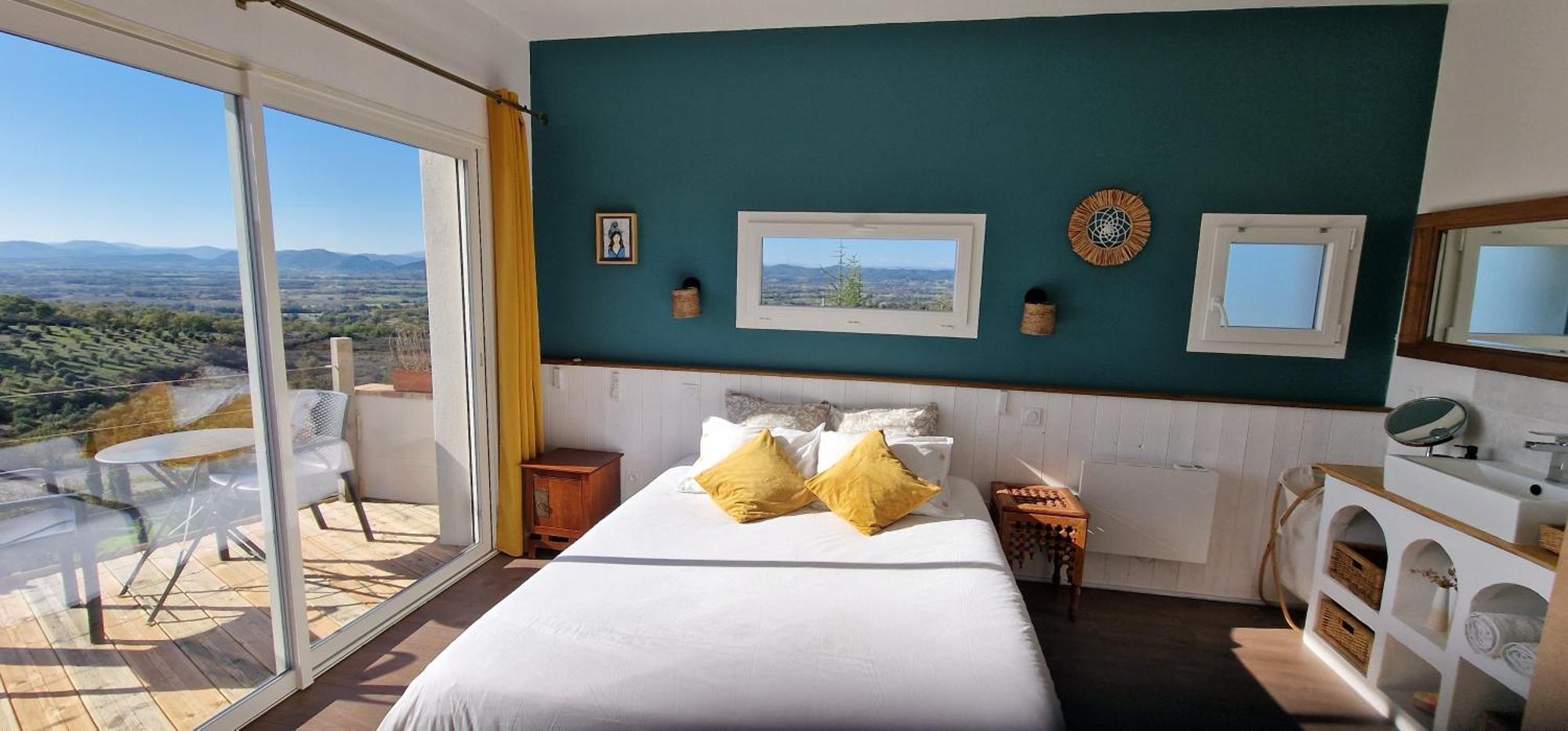 Reve D'Escapade Chambre Avec Vue Sublime Sur Les Cevennes Ardechoises Barjac  Eksteriør billede