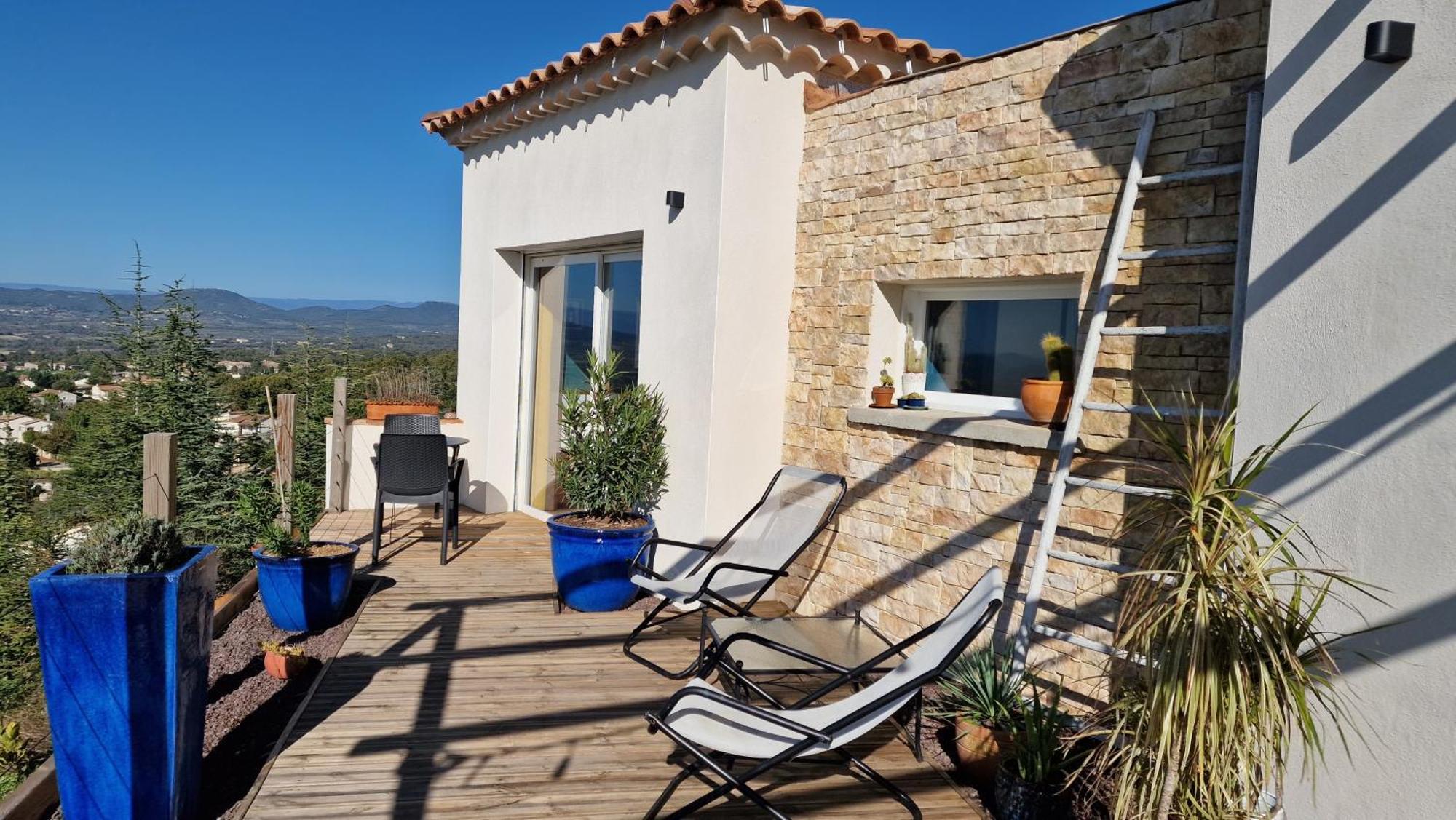 Reve D'Escapade Chambre Avec Vue Sublime Sur Les Cevennes Ardechoises Barjac  Eksteriør billede